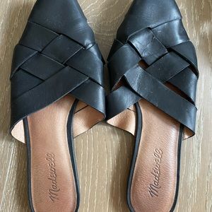 Madewell Black Leather Mules - Size 7